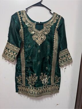 New Kids Silk kurta Plazzo Pants Set for Girls - Indian Eid Party Wear